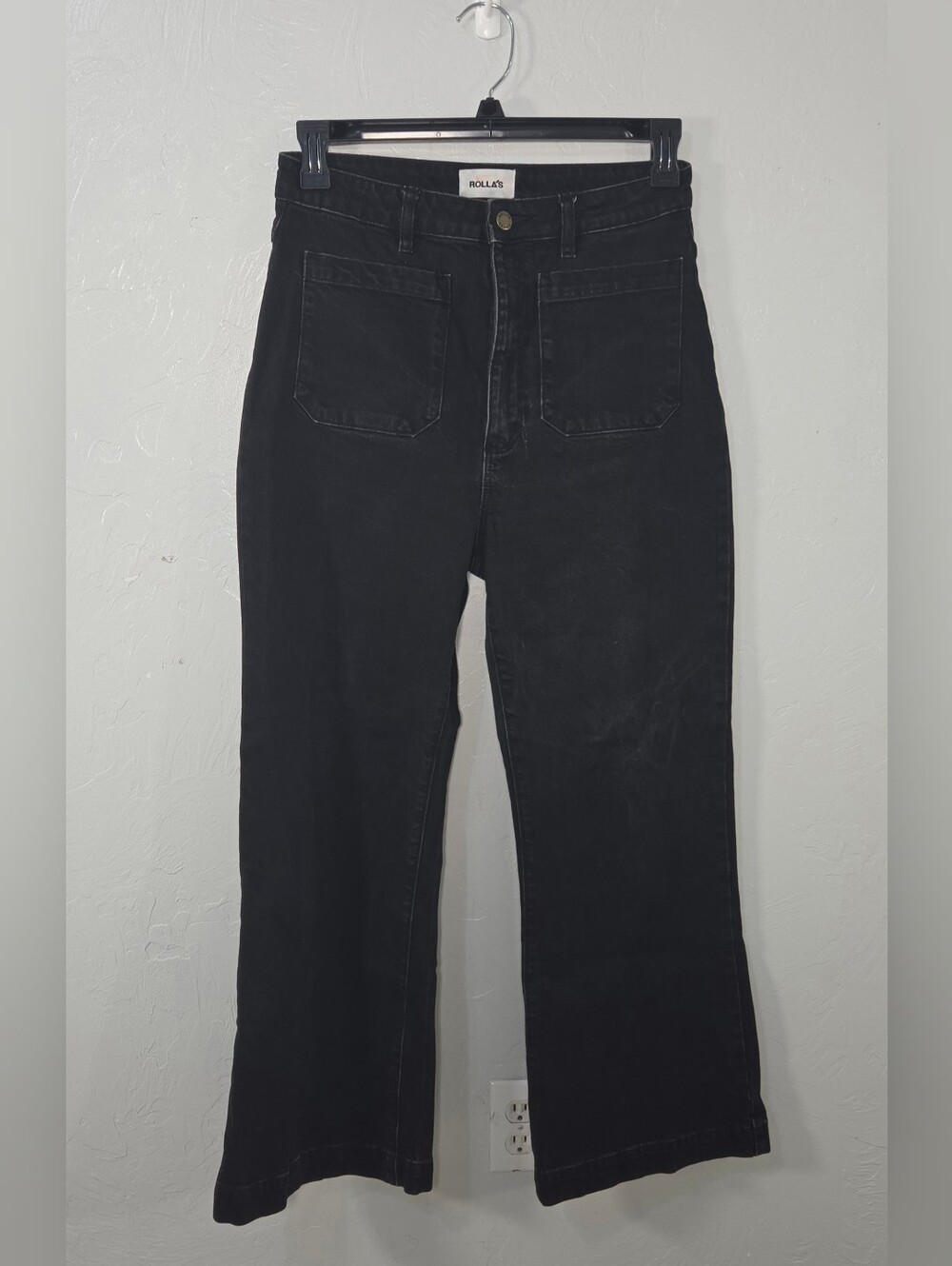 Rolla’s Sailor Wide Leg Jeans 30 Black High Rise 70s Indie Grunge Streetwear - Picture 2 of 10